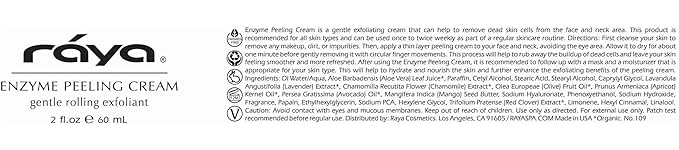 RAYA Enzyme Peeling Facial Cream (109) | Gentle, Exfoliating Treatment for Sensitive Skin | Cleanses, Polishes, and Improves Complexion-GlimoraGlow