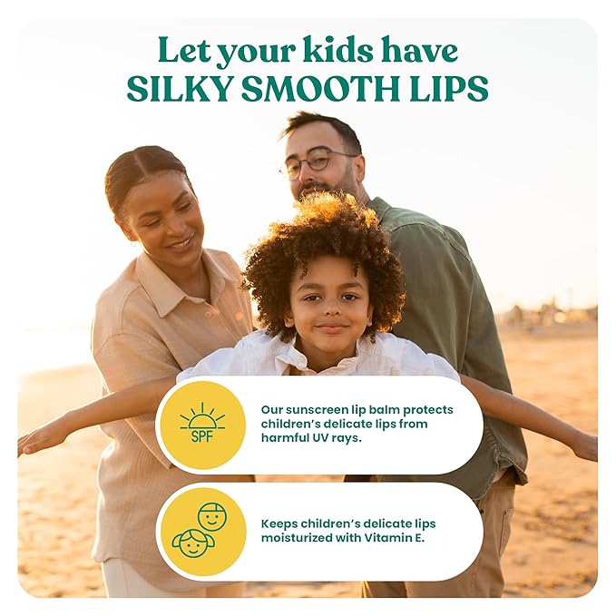 Rubber Ducky Lip Sunscreen SPF 44, Kids Vegan Lip Balm with Vitamin E, UV Protection, Water Resistant, Untinted, Vanilla Flavor, Broad Spectrum-GlimoraGlow