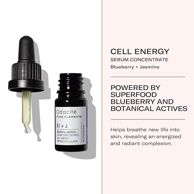 Odacité Anti Aging Serum Concentrate with Blueberry + Jasmine, Hydrating & Skin Brightening Anti-Aging Facial Oil Concentrate for Mature & Tired Skin - 0.17 fl. oz-GlimoraGlow