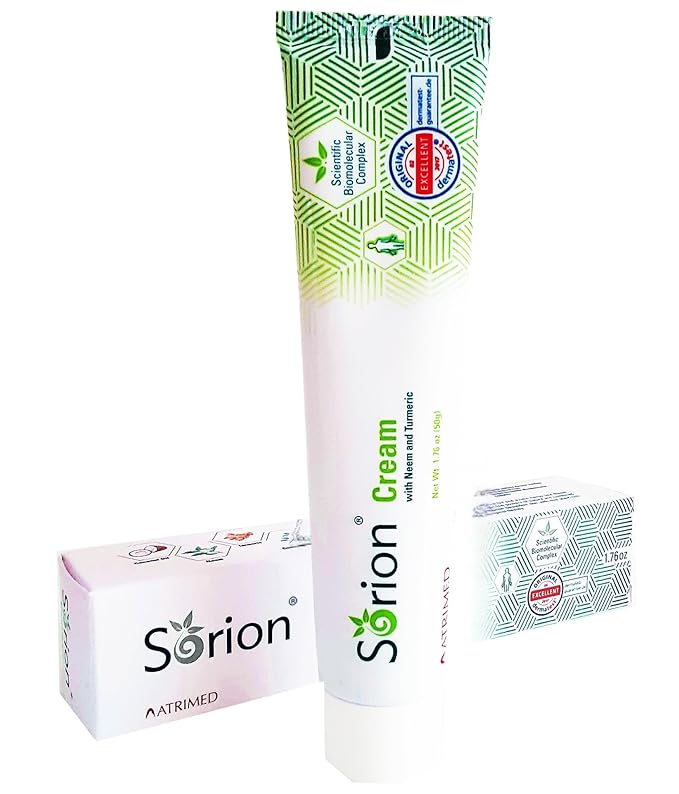 Sorion Cream - Herbal Moisturizer for Dry, Itchy, Flaky Skin with Coconut Oil, Neem, Turmeric and Pala Indigo Plant Skincare-GlimoraGlow