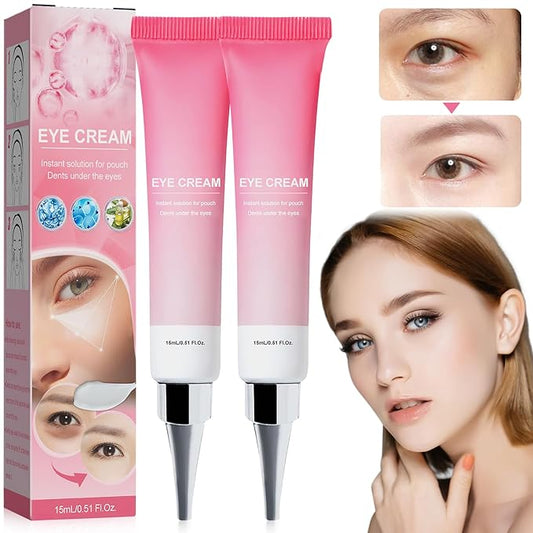 Instant Under Eye Cream, Ream For Eye Bags, Moisturizing Eye Cream, Anti-Wrinkle Eye, Brightening Eyes Tightener Cream, Helps To Instantly Reduce The Puffy Eye Look（2pcs）-GlimoraGlow