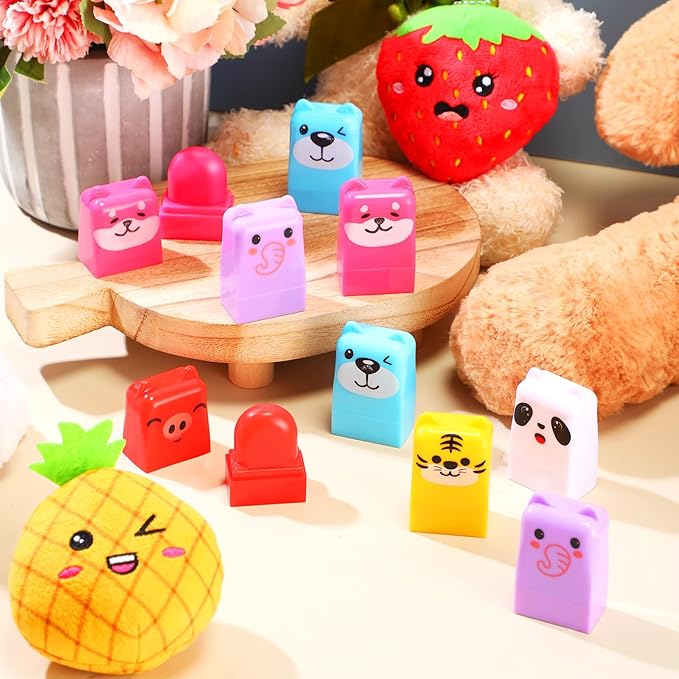 12 Pcs Farm Animals Birthday Lip Balm Gifts for Baby Shower Prizes Gift Baby Shower Favors Genger Reveal Gifts Zoo Theme Birthday Party Favors for Preschool Toddler Boy Girl Classroom Prizes-GlimoraGlow