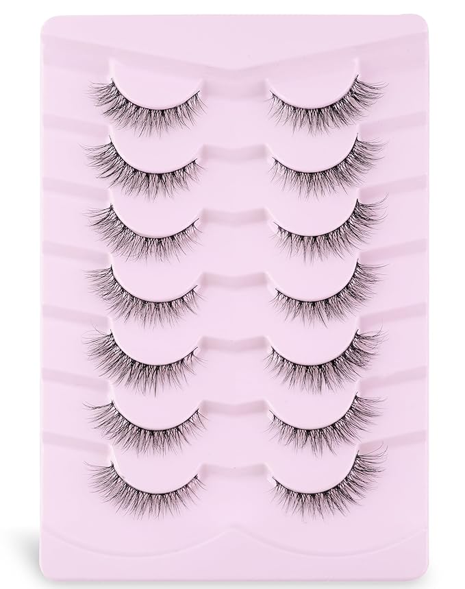 Natural Lashes Mink Natural Eyelashes False Eyelashes Natural Look False Lashes Wispy Eye Lashes Cat Eyelashes Fake Lashes UK222-GlimoraGlow