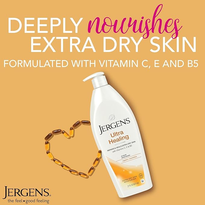 Jergens Ultra Healing Dry Skin Moisturizer, White 21 Fl Oz-GlimoraGlow