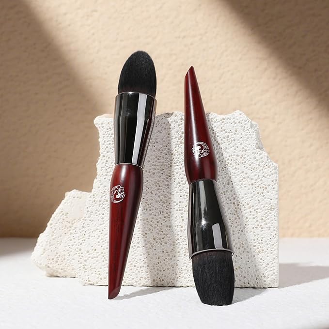 ENERGY Concealer Brush,Tapered Kabuki Foundation Makeup Brush for Under Eye Concealing Blending Liquid Cream Setting Powder Make Up for Full Coverage Cosmetic Applicator Soft Dense Makeup Tool-GlimoraGlow