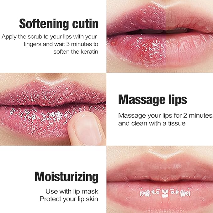 2 In 1 Lip Care Set - Lip Sleep Mask & Lip Scrub - Lip Wrinkles Improve - Cracked Lip Lipstick & Moisturizing Cream - Night Exfoliation Improve Dry and Peeling Lips - Suitable for All Skin Lip Primer-GlimoraGlow