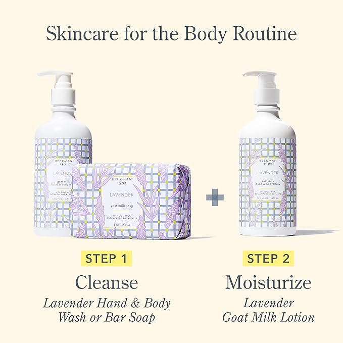 Beekman 1802 Goat Milk Body Lotion, Lavender - Scented - 12.5 oz - Hydrating & Moisturizing with Shea Butter - for Sensitive Skin - Cruelty Free - Packaging May Vary - Pump Included, Ready for Use-GlimoraGlow