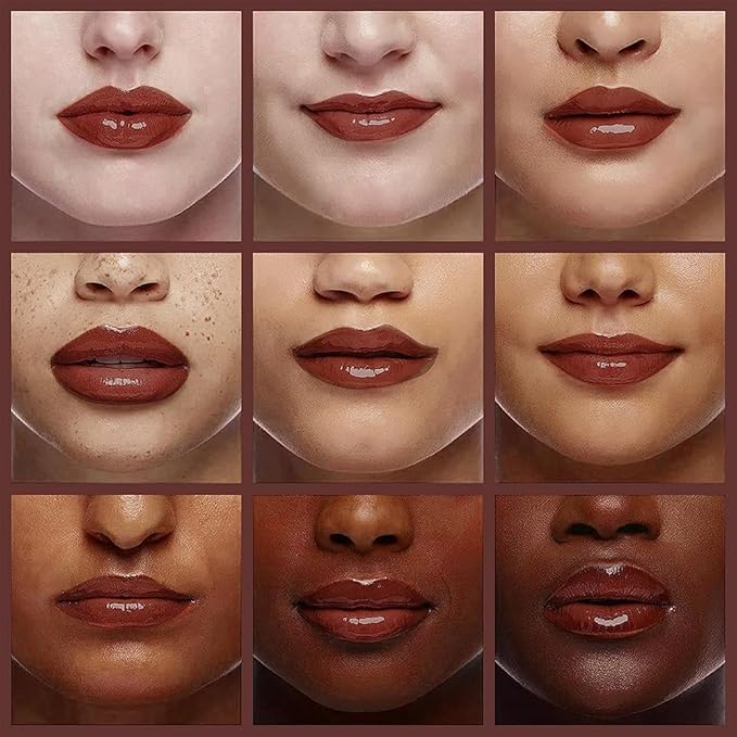 Hydrating Lip Glow Oil, Moisturizing Lip Glow Oil, Nourishing Glossy Transparent Lip Oil, Plumping Lip Oil, Lip Balm, Non-sticky Tinted Toot Lip Balm for Lip Care (BROWN) 0.2 OZ-GlimoraGlow