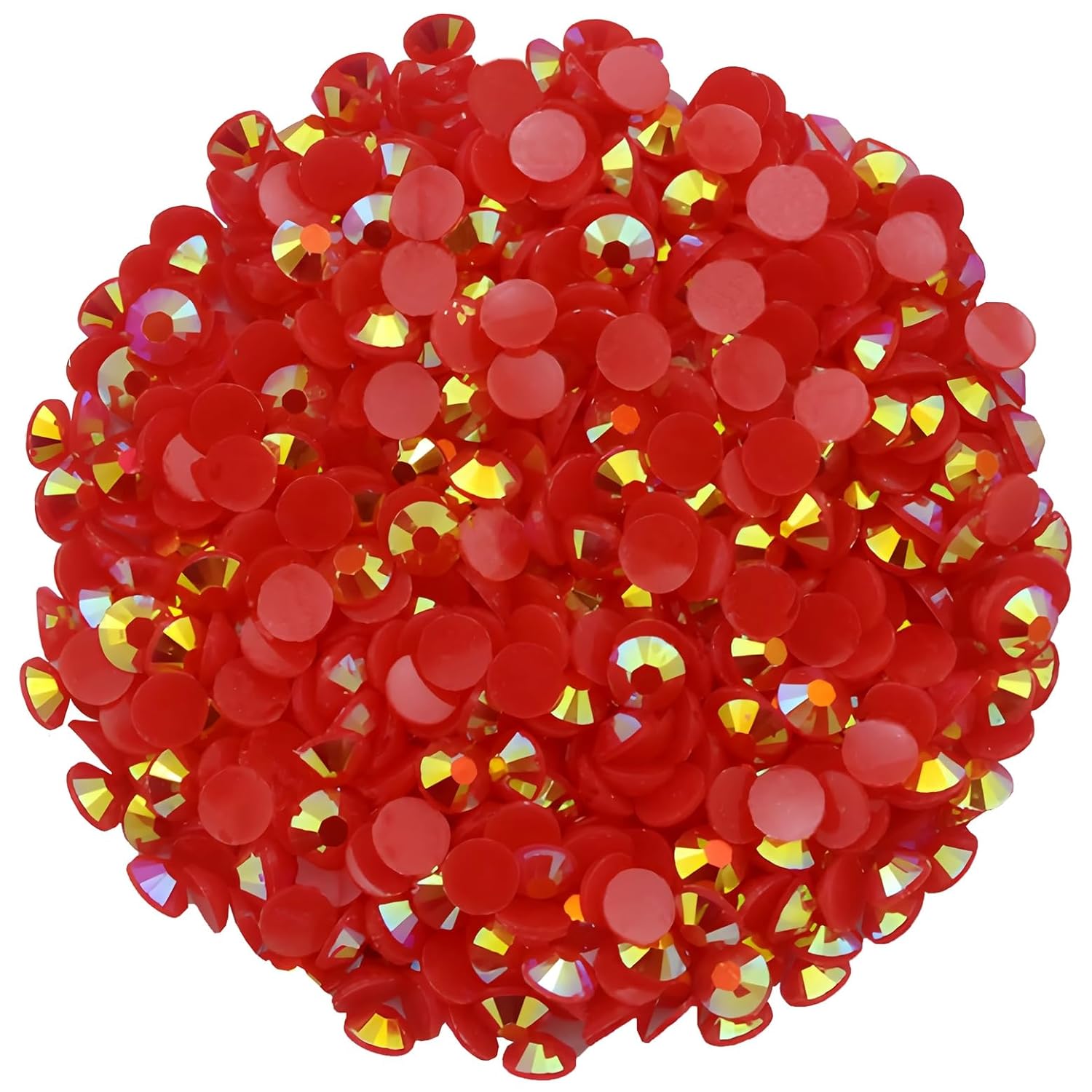 2250 Pcs SS16 4mm AB Flatback Rhinestones for Nails Art Crafts Glitter Round Shine Gems Crystals DIY Clothes Shoes （Red AB）-GlimoraGlow