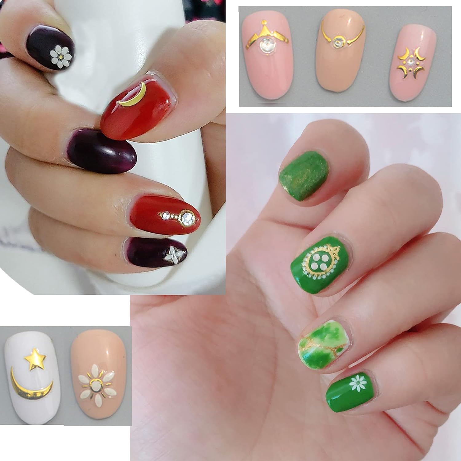 22 Sheets 3D Nail Adhesive Stickers for Women Gold Metallic Chain Line Nail Stickers Diamond Design Luxury Nail Art Decoration with with Tweezers Nail File Separators-GlimoraGlow