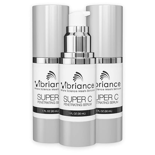 Vibriance Super C Serum for Mature Skin - All-in-One Vitamin Formula Hydrates, Firms, Lifts, Smooths, Targets Age Spots, Wrinkles, 1 fl oz - Pack of 3-GlimoraGlow