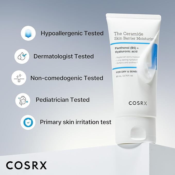 COSRX Ceramide Skin Barrier Moisturizer for Face with 7 Ceramides, Hyaluronic Acid & Panthenol for All Skin Types, 2.7 fl.oz, Korean Skin Care-GlimoraGlow