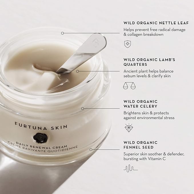 Furtuna Skin Daily Renewal Cream - Daily Moisturizer, Advanced Skin Hydration Technology, Radiance & Balance Enhancing, 95 Percent Natural-GlimoraGlow