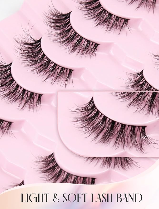 Wispy Lashes Natural Lashes Fake Lashes Natural Look False Eyelashes Natural Eyelashes Wispy Fake Eyelashes Cat Eye Lashes UP12-GlimoraGlow