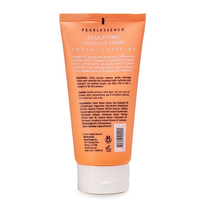 Pearlessence Sculpting Cellulite Cream, Argan & Caffeine - Helps Soften, Firm & Plump | Reduce Appearance of Dimples & Cellulite | USA Made (5 ounces)-GlimoraGlow