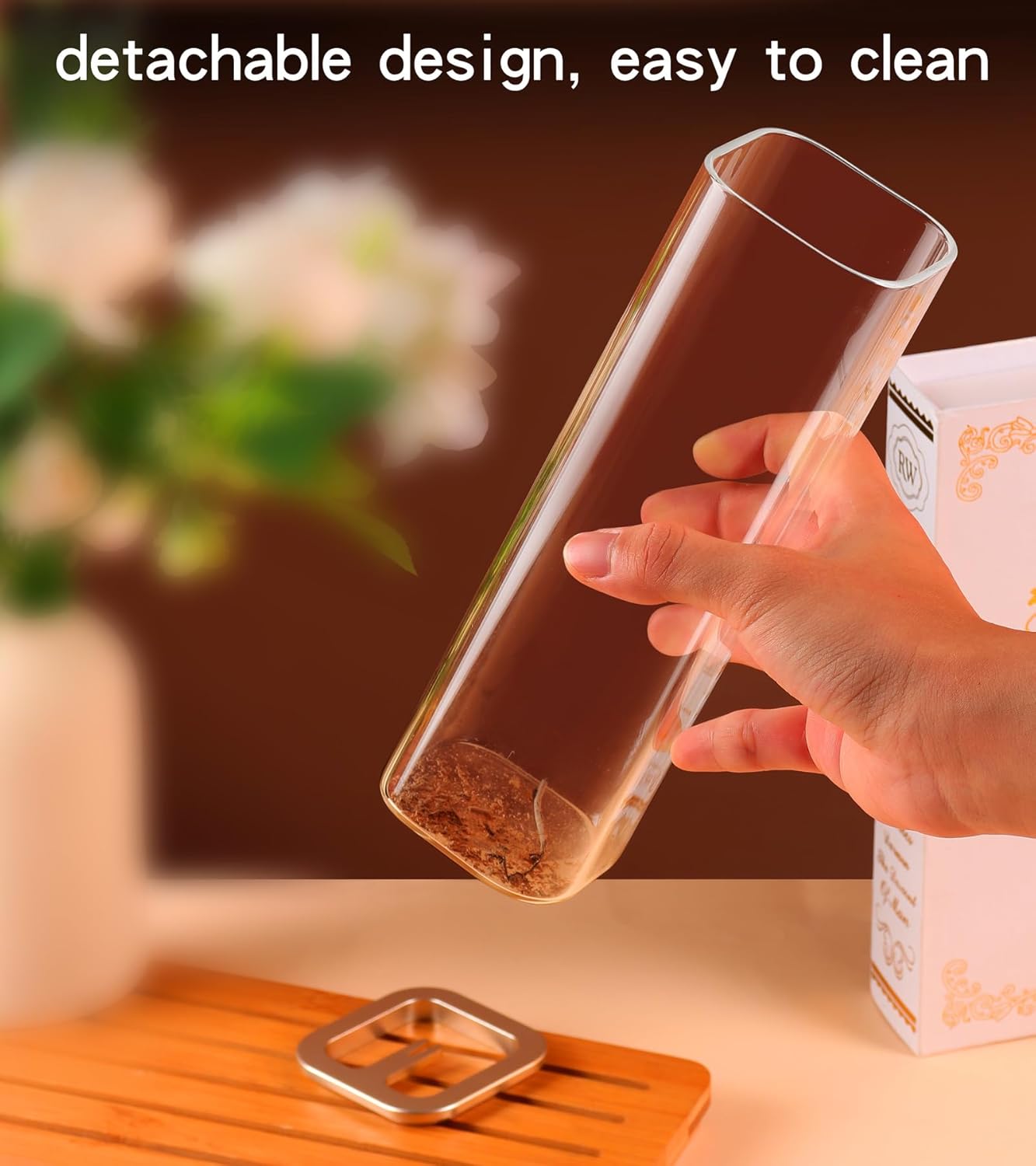 Insence-Stick Holder [Anti-Ash Flying], Modern Incense Burner Holder with Removable Glass Ash Catcher, for Home Decor Yoga Meditation (2 Pack Champagne Gold)-GlimoraGlow