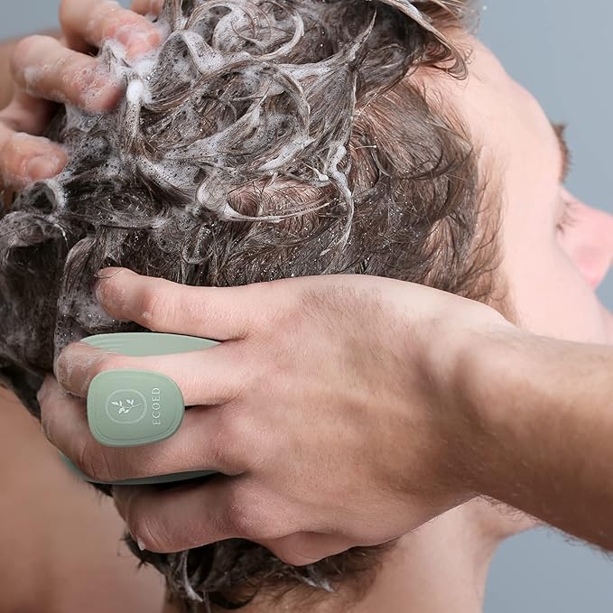 2 PC Scalp Massager Shampoo Brush, Scalp Scrubber & Exfoliator for Dandruff Removal, Wet & Dry and Detangler for Men and Women, Suitable for Short Medium Hair (Green)-GlimoraGlow