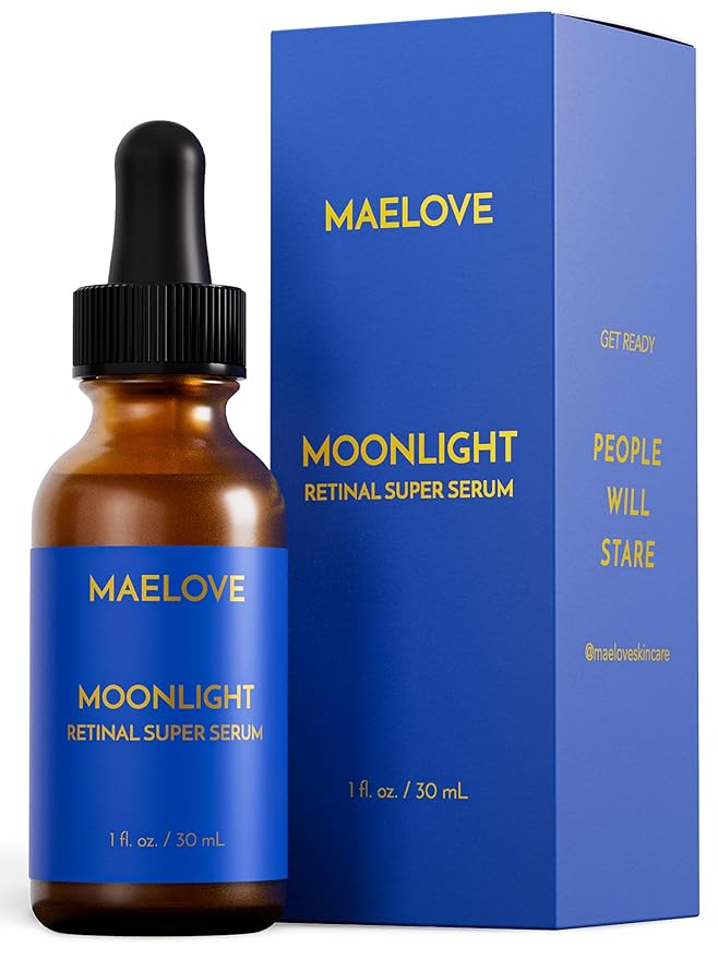 MAELOVE Moonlight Advanced Retinal Super Serum, 10x Stronger than Regular Retinol, for Softening Lines and Wrinkles, Reducing Dark Spots, Improving Skin Firmness, Vegan, Cruelty-Free, 1.0 fl oz-GlimoraGlow