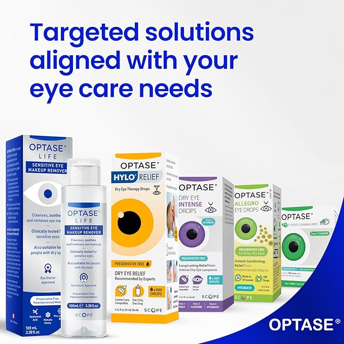 Optase Life Sensitive Eye Makeup Remover – Gentle & Effective for All Skin Types - Breakthrough Innovation vs Traditional Micellar Water - 100ml-GlimoraGlow