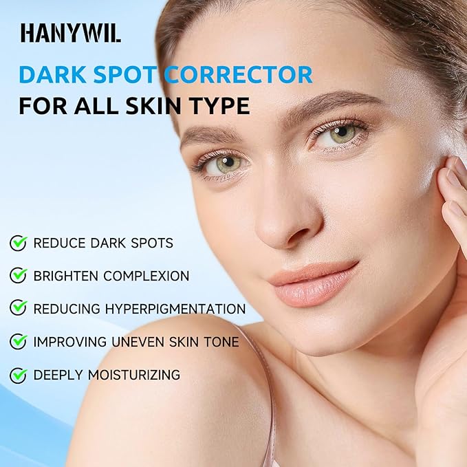 HANYWIL Dark Spot Corrector Cream for Hyperpigmentation,Brightening Serum for Face & Body,Rapid Fade Treatment for Sun Spots, Age Spots & Melasma,Dermatologist-Tested Skin Tone Evenser (2.0 Fl Oz)-GlimoraGlow