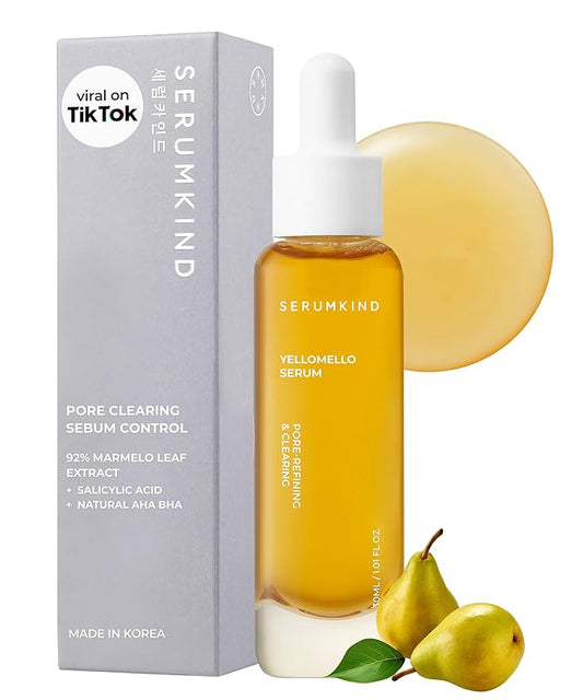 SERUMKIND Pore tightening and Refining Serum Korean Face Skincare - Natural Salicylic acid - Yellowmello Extract 92% -1 fl.oz.-GlimoraGlow
