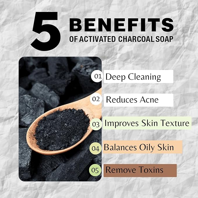 One With Nature Dead Sea Soap 7oz Variety 3Pk-Dead Sea Mud, Activated Charcoal, and Dead Sea Salt-Detoxifying and Exfoliating Soap Bars with Dead Sea Salt for Face & Body, for Men & Women-GlimoraGlow