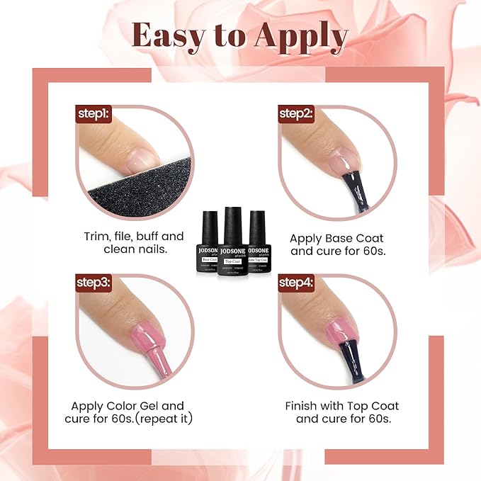 JODSONE 23 PCS Gel Nail Polish Set with Base Glossy and Matte Top Coat Multicolored Gel Nail Long Lasting Suitable for All Seasons-GlimoraGlow