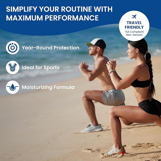 BU SPF 50 Kids Sunscreen Spray for Face and Body, Non Aerosol Spray, TSA Travel Size Sunscreen, Clear, Non Greasy, Water Resistant, Oil Free, Fragrance Free 1 oz-GlimoraGlow