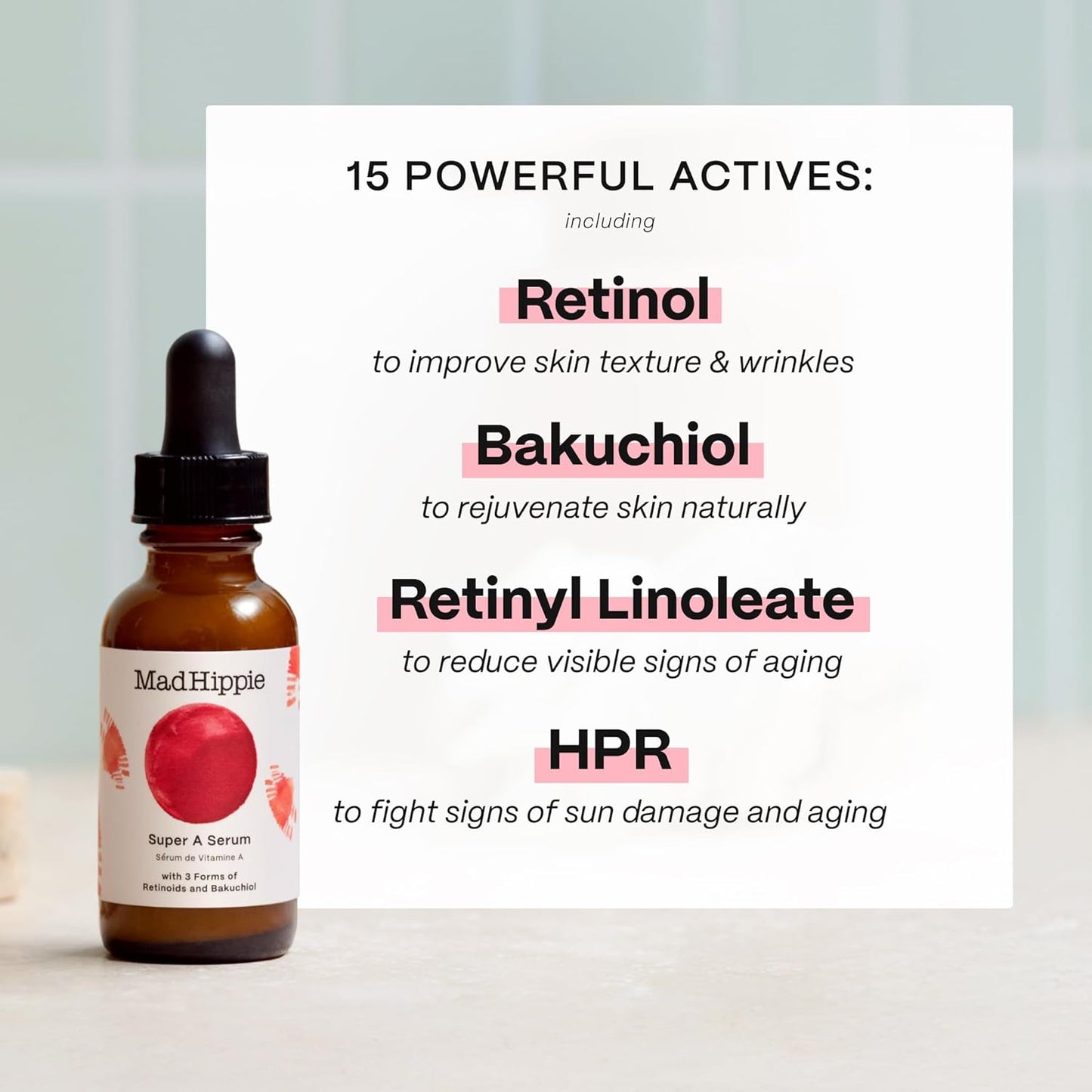 Mad Hippie Super A Retinol Serum for Face – Potent Skin Repair & Anti-Aging Serum with 3 Retinoids, Bakuchiol + Hydrating Hyaluronic Acid, 1.02 Oz-GlimoraGlow