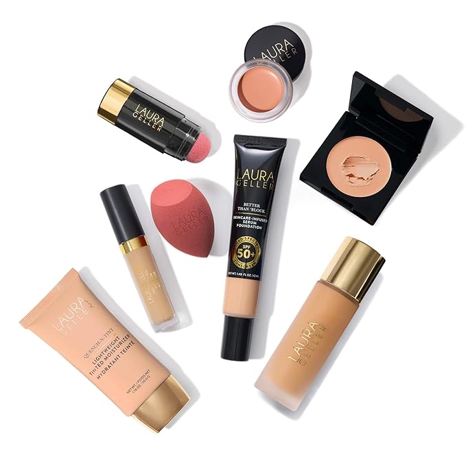 LAURA GELLER NEW YORK Full Face Blending Sponge, Easy Makeup Blender for Foundation & Concealer, Latex-Free for Sensitive Skin-GlimoraGlow