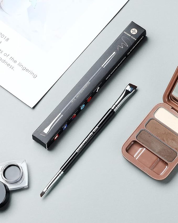 Eyebrow Brush & Eyeliner Brush, EigshowBeauty Double-Ended BrushesOne Brush For 2 Uses - Black (D104)-GlimoraGlow