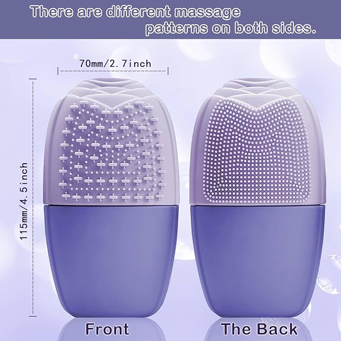 XHJRI Ice Face Roller Massager,Ice Cube Roller for Face, Eyes and Neck Naturally Conditioning and Skin Care,De-Puff Eye Bags,Reduce Migraine Pain,Reusable Massage Silicone Ice Mold (New Purple)-GlimoraGlow