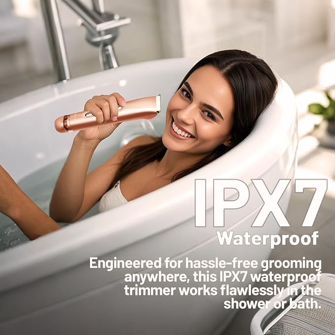 2 in 1 Electric Bikini Trimmer for Women, Dual Head Painless Razor Shaver,Wet & Dry Use Body Hair Trimmer and Facial Hair Remover for Underarm Leg Arm Body Face-GlimoraGlow