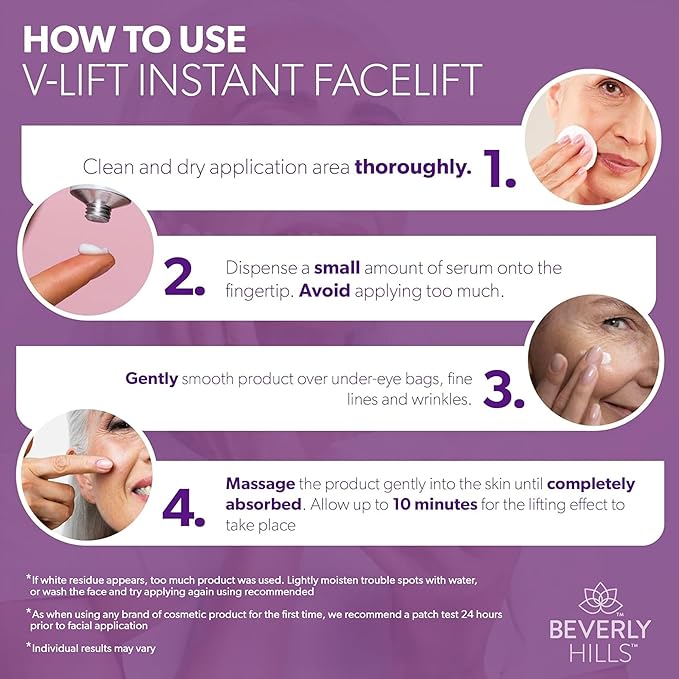 Beverly Hills V-Lift Instant Eye Lift and Eye Tuck Bee Venom Serum for Puffy Eyes, Dark Circles, Wrinkles, and Under Eye Bags Treatment for Women and Men | 30mL (120 Day Supply)-GlimoraGlow