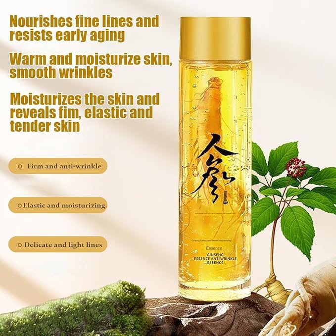 Ginseng Extract Liquid, Ginseng Extract Anti-Wrinkle Original Serum Oil, Korean Red Ginseng Essence for Anti Aging, Moisturizer, Fighting Collagen Loss, Reduces Wrinkles, Improves Sagging (2)-GlimoraGlow