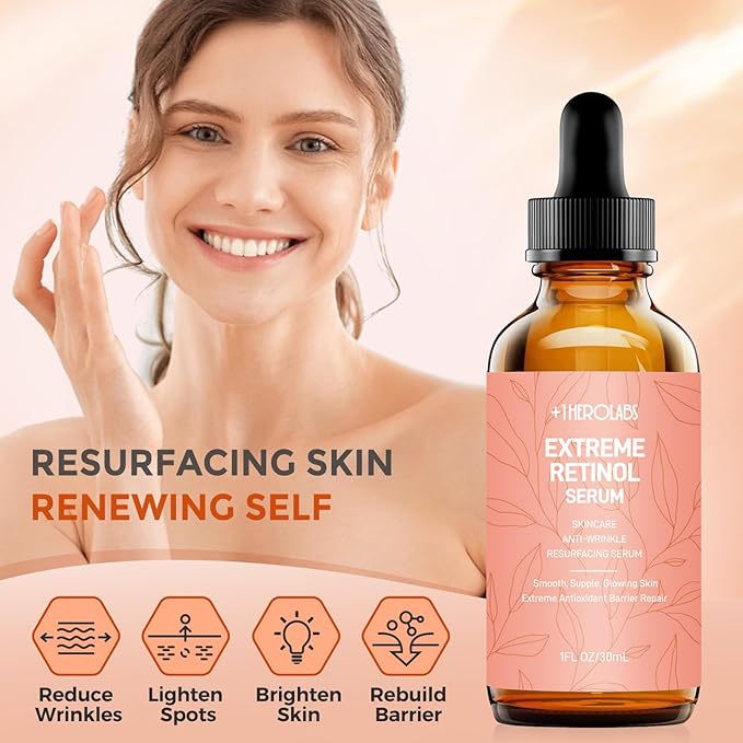 Retinol Serum for Face 2.5%, B5 Herbal Resurfacing Retinol with Vitamin C, Vitamin E, Hyaluronic Acid, Anti-Aging, Wrinkle Smoothing, Dark Spot Corrector, Brighten Dullness 2 Packs-GlimoraGlow