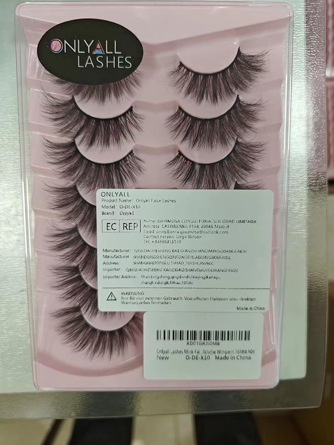 Onlyall Lashes Mink False Eyelashes Natural Wispy Lashes Soft Faux Mink Lashes Fluffy False Lashes 16MM A04-GlimoraGlow