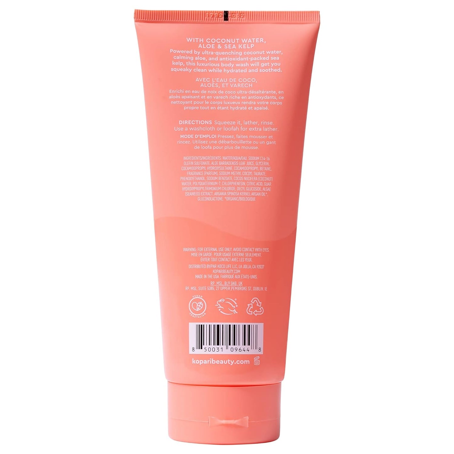 Kopari Guava Hydrating Body Wash | Lathers Foaming Wash Cleanses Without Stripping Moisture or Natural Oils | Coconut Water, Aloe & Sea Kelp | Vegan Sensitive Skin Non Toxic Paraben Free-GlimoraGlow