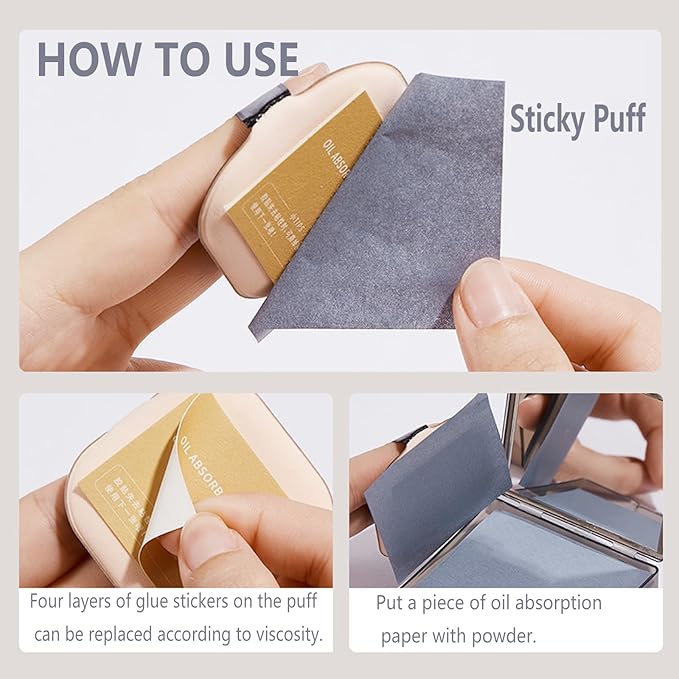 Natural Bamboo Charcoal Facial Oil Blotting Paper,100pcs Oil Blotting Sheets with Portable Mirror & Makeup Puff for Oily Face Skin,Oil Control Film Easy Take Out Handy Friendly Oil Absorbing Tissues-GlimoraGlow