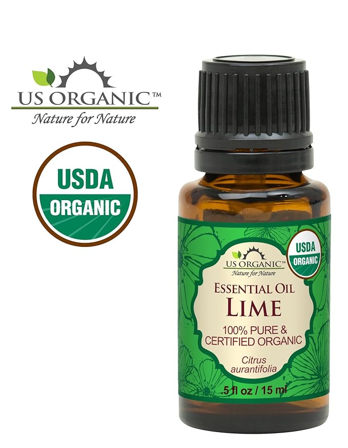 US Organic Lime Essential Oil - Certified Organic, Steam Distilled - W/Euro droppers (More Size Variations Available) (15 ml / .5 fl oz)-GlimoraGlow