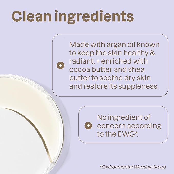 ATTITUDE Plastic-Free Body Butter Bar for Pregnant Dry and Stretched Skin, EWG Verified, Vegan and Cruelty-free Maternity Products, Pink Argan, 3 Ounces-GlimoraGlow