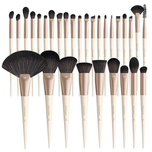 docolor Makeup Brushes Professional 30Pcs Make up Brushes Set Premium Synthetic Kabuki Foundation Blending Brush Face Powder Blush Concealers Eye Shadows Beige-GlimoraGlow