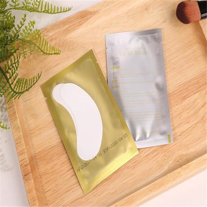 100 Pairs Set，Eye Gel Patches,Under Eye Pads Lint Free Lash Extension Eye Gel Patches for Eyelash Extension Eye (gold)-GlimoraGlow