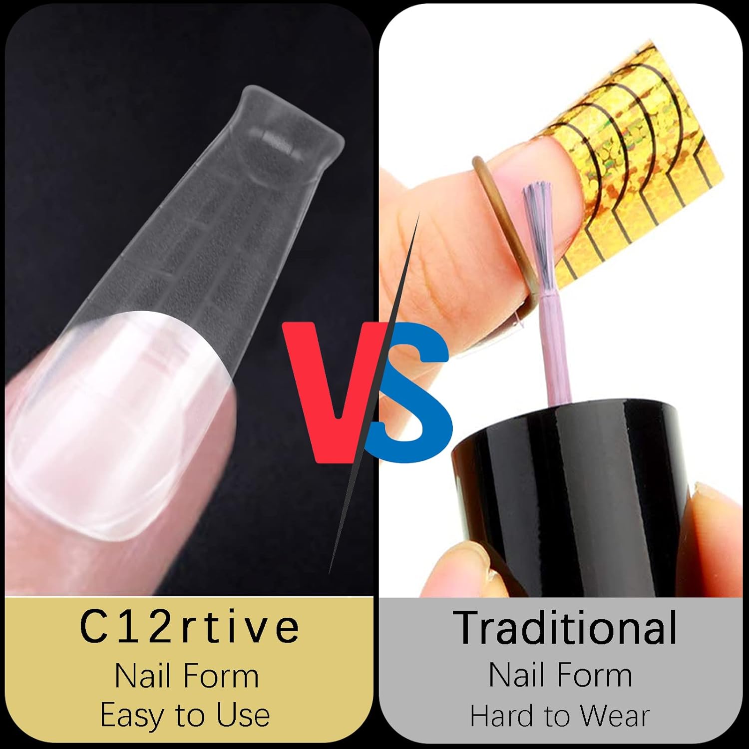 120Pcs Dual Nail Forms,T-Shape Extension Poly Nail Gel Nail Forms Full Cover Reusable Nail Molds 12 Sizes for Solid Nail Gel Glue Nail Art Design Salon&DIY-GlimoraGlow