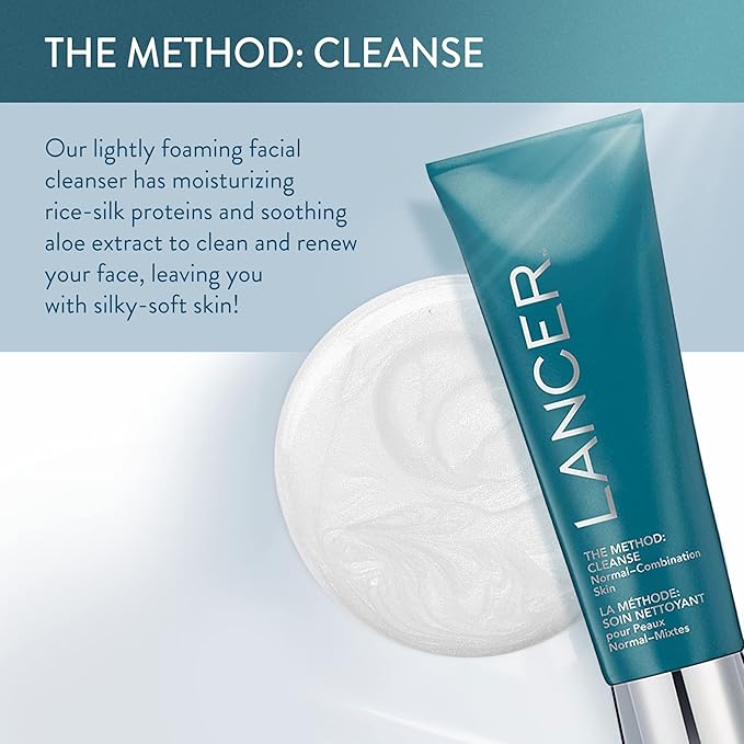 Lancer Skincare The Method: Cleanse Face Cleanser, Daily Face Wash with Salicylic Acid, Sensitive or Dehydrated Skin, 4.05 Fluid Ounces-GlimoraGlow