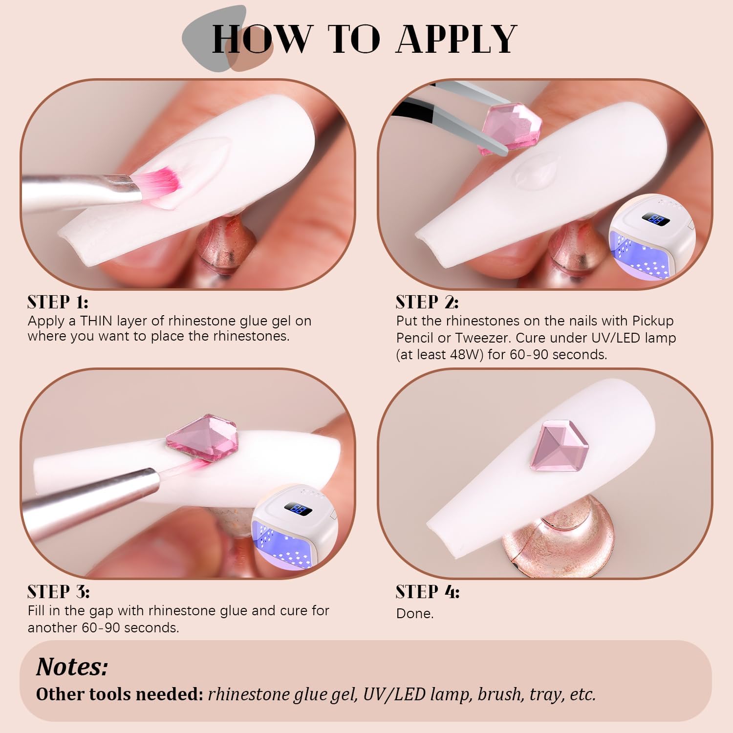 2060Pcs Pink Glass Nail Rhinestones 60Pcs Multi Shapes Flatback Nail Gems + 2000Pcs 1.5-4mm Round Crystal, Manicure Nail Charms Diamond Gemstones for Acrylic Nails Decoration-GlimoraGlow