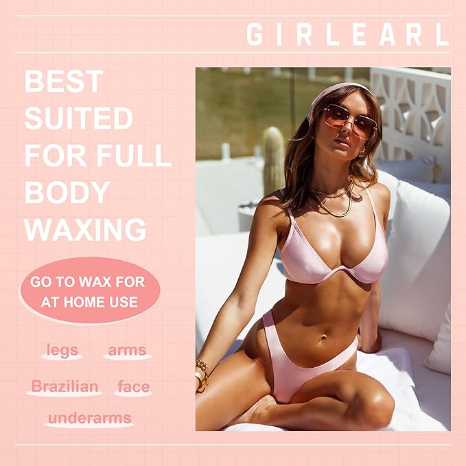 1lb Wax Beads for Hair Removal - Unscented Hard Wax Beads Refill for Professional Full Body Waxing - Ideal for Facial, Brazilian Bikini, Legs, and Underarms at Home for Women and Men (White)-GlimoraGlow