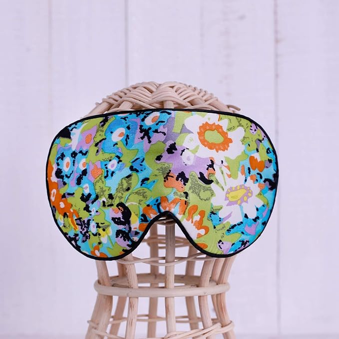 100% Pure Silk Eye Mask Sleep Eye Mask Eye Cover Eyeshade Sleeping Eye Mask Printed Colors (#17)-GlimoraGlow