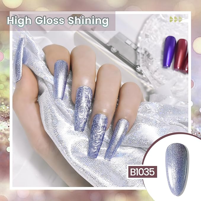 JODSONE 10ml Glitter Gel Nail Polish Set 6 Color Glitter Effect gel polish All Seasons Neutral Soak off LED Lamp Gel Manicure Set for Nail Art-GlimoraGlow