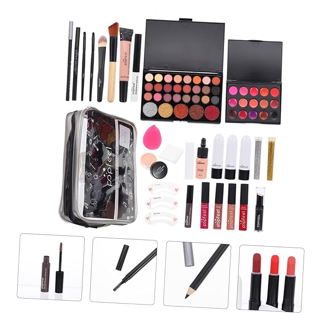 1 Set women's makeup set Eyebrow Pencil All-in-one Makeup Kit Makeup Multi- Makeup Kit Professional Foundation Cosmetics Supplies One-piece student mascara-GlimoraGlow
